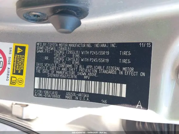 5TDYKRFH5GS123816 2016 TOYOTA HIGHLANDER - Image 8
