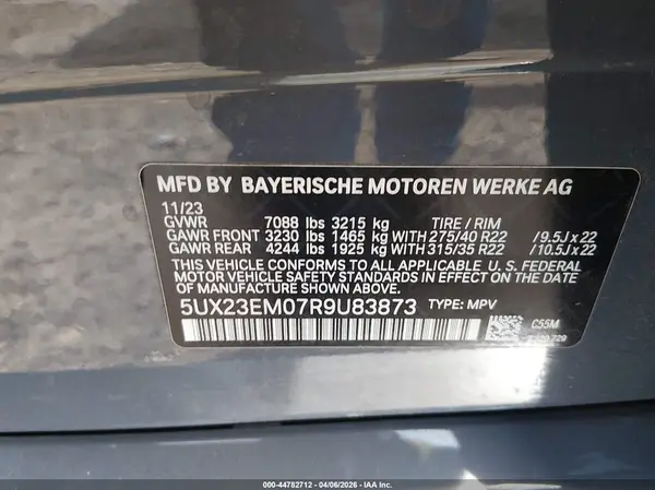 5UX23EM07R9U83873 2024 BMW X7 - Image 8