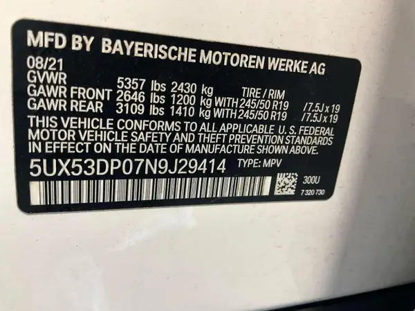 5UX53DP07N9J29414 2022 BMW X3 - Image 2