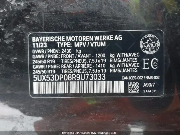 5UX53DP08R9U73033 2024 BMW X3 - Image 8