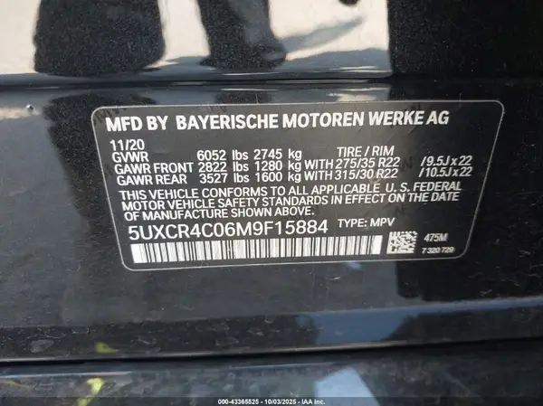 5UXCR4C06M9F15884 2021 BMW X5 - Image 8