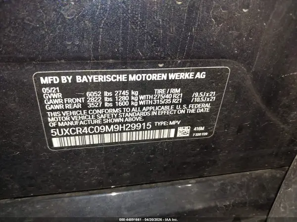5UXCR4C09M9H29915 2021 BMW X5 - Image 8