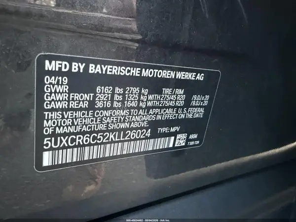 5UXCR6C52KLL26024 2019 BMW X5 - Image 8