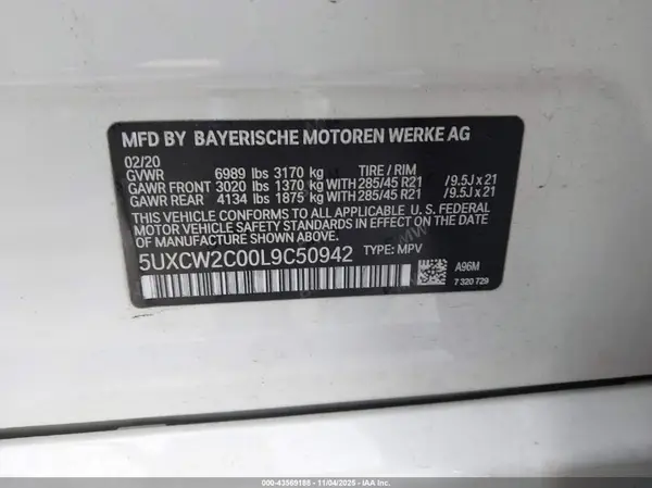 5UXCW2C00L9C50942 2020 BMW X7 - Image 8