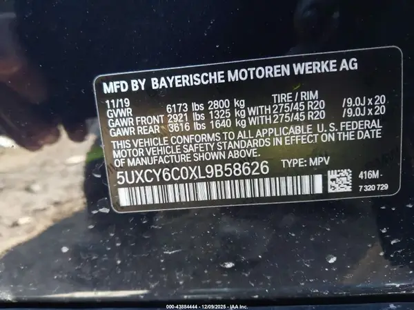 5UXCY6C0XL9B58626 2020 BMW X6 - Image 8