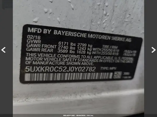 5UXKR0C52J0Y02782 2018 BMW X5 - Image 8