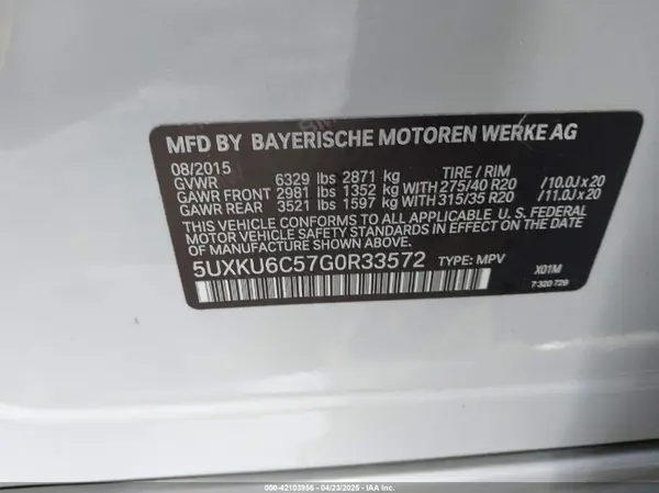 5UXKU6C57G0R33572 2016 BMW X6 - Image 8