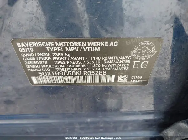5UXTR9C50KLR05286 2019 BMW X3 - Image 8