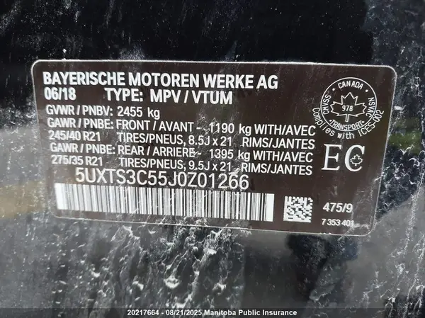 5UXTS3C55J0Z01266 2018 BMW X3 - Image 8