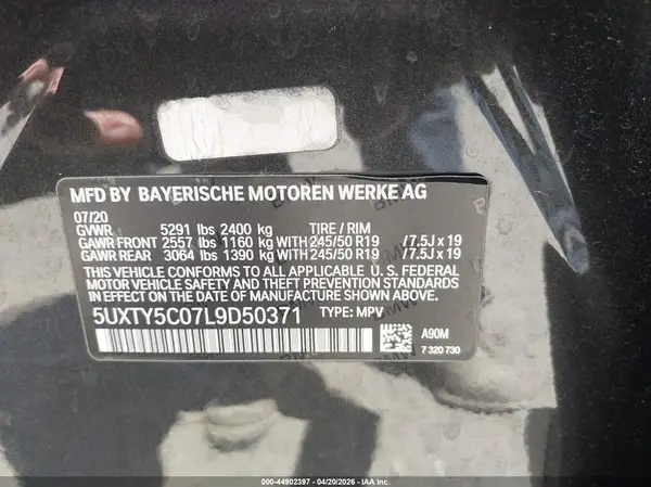 5UXTY5C07L9D50371 2020 BMW X3 - Image 8