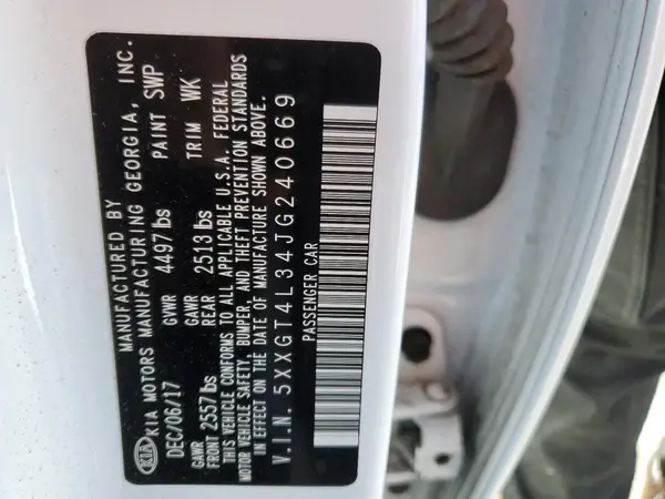 5XXGT4L34JG240669 2018 KIA OPTIMA - Image 7