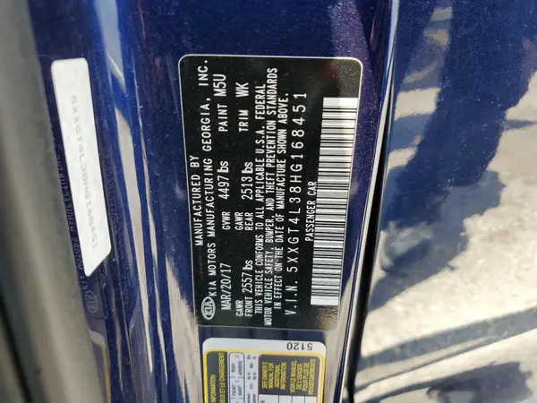 5XXGT4L38HG168451 2017 KIA OPTIMA - Image 5