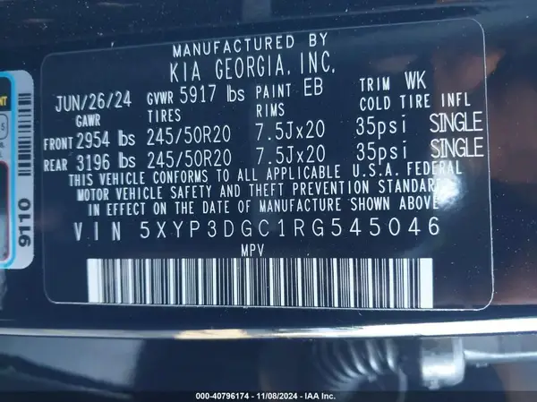 5XYP3DGC1RG545046 2024 KIA TELLURIDE - Image 8
