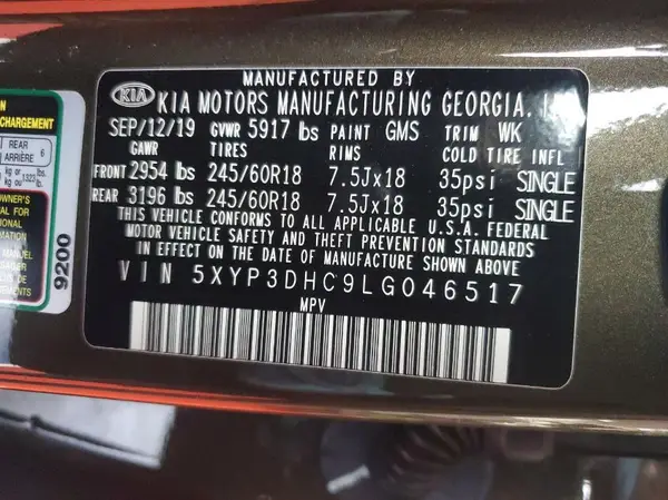 5XYP3DHC9LG046517 2020 KIA TELLURIDE - Image 2