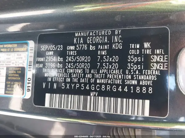 5XYP54GC8RG441888 2024 KIA TELLURIDE - Image 8