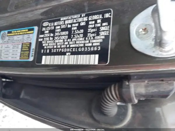 5XYP6DHCXLG035663 2020 KIA TELLURIDE - Image 8