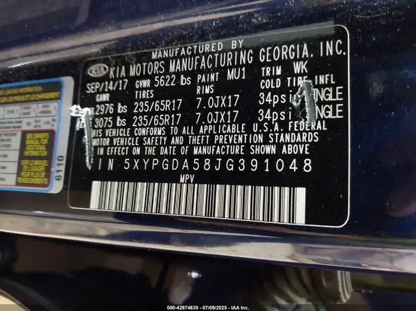 5XYPGDA58JG391048 2018 KIA SORENTO - Image 8