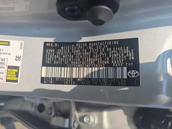 5YFB4MDE3RP139343 2024 TOYOTA COROLLA - Image 8