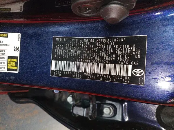 5YFB4MDEXRP130798 2024 TOYOTA COROLLA - Image 2
