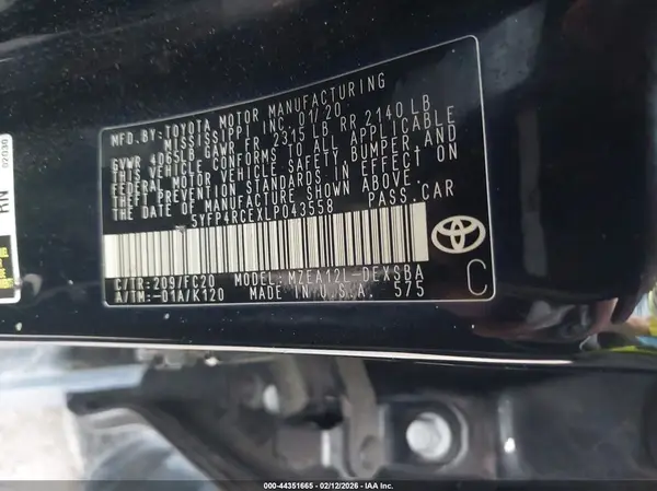 5YFP4RCEXLP043558 2020 TOYOTA COROLLA - Image 8