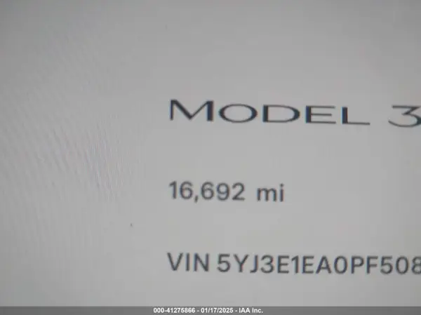 2023 TESLA MODEL 3 IAAI lot 41275866 auction photo 7