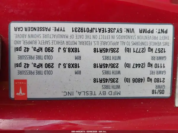 5YJ3E1EA1JF019231 2018 TESLA MODEL 3 - Image 8