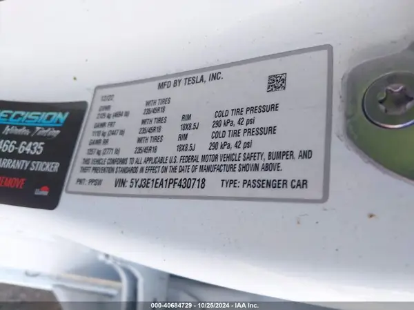 5YJ3E1EA1PF430718 2023 TESLA MODEL 3 - Image 8