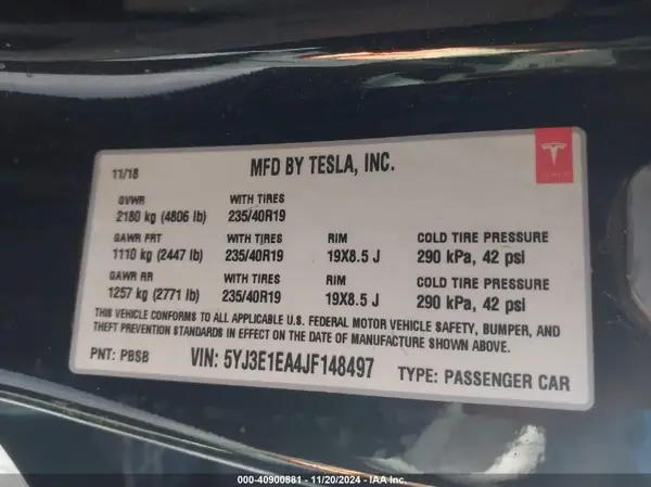 5YJ3E1EA4JF148497 2018 TESLA MODEL 3 - Image 8