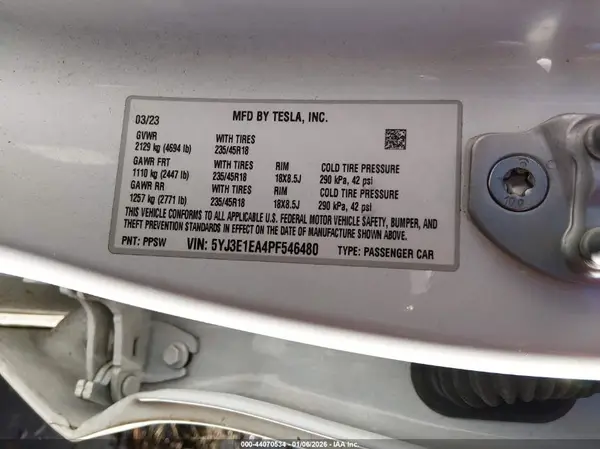 5YJ3E1EA4PF546480 2023 TESLA MODEL 3 - Image 8