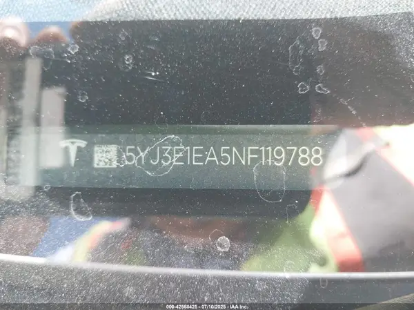 5YJ3E1EA5NF119788 2022 TESLA MODEL 3 - Image 8