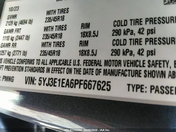 5YJ3E1EA6PF667625 2023 TESLA MODEL 3 - Image 8