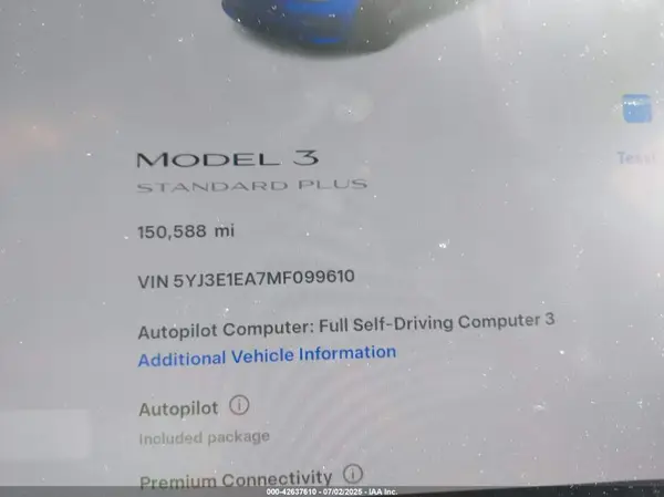 5YJ3E1EA7MF099610 2021 TESLA MODEL 3 - Image 8