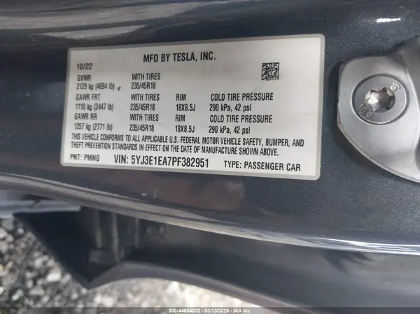 5YJ3E1EA7PF382951 2023 TESLA MODEL 3 - Image 8