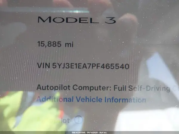 2023 TESLA MODEL 3 IAAI lot 42261848 auction photo 7