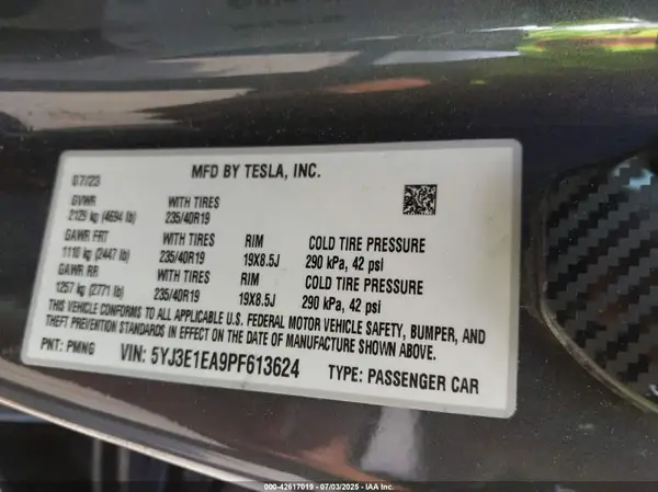 5YJ3E1EA9PF613624 2023 TESLA MODEL 3 - Image 8