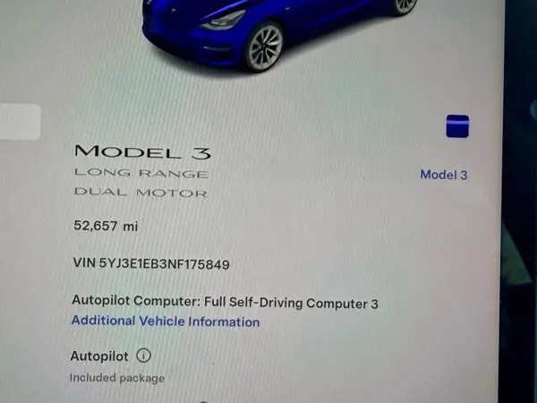 5YJ3E1EB3NF286627 2022 TESLA MODEL 3 - Image 8