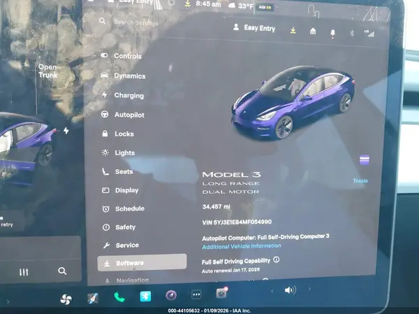2021 TESLA MODEL 3 auction photo 7