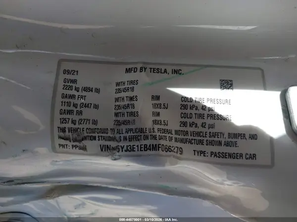 5YJ3E1EB4MF066279 2021 TESLA MODEL 3 - Image 8