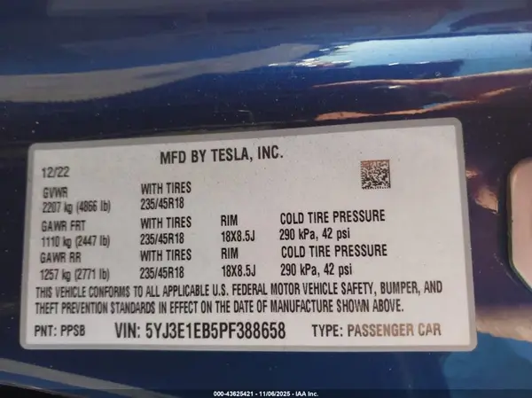 5YJ3E1EB5PF388658 2023 TESLA MODEL 3 - Image 8