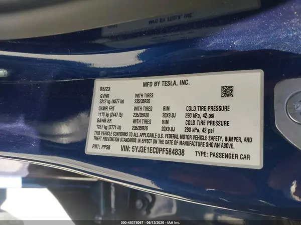 5YJ3E1EC0PF584838 2023 TESLA MODEL 3 - Image 8
