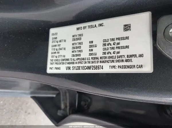 5YJ3E1EC4NF258974 2022 TESLA MODEL 3 - Image 8