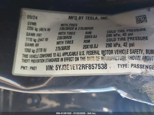 5YJ3E1ET2RF857538 2024 TESLA MODEL 3 - Image 8