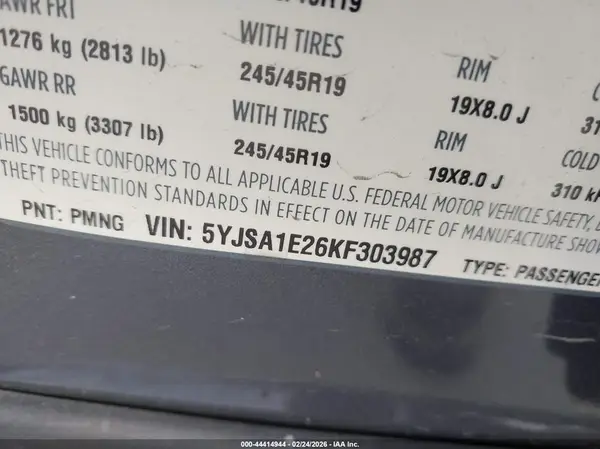 5YJSA1E26KF303987 2019 TESLA MODEL S - Image 8