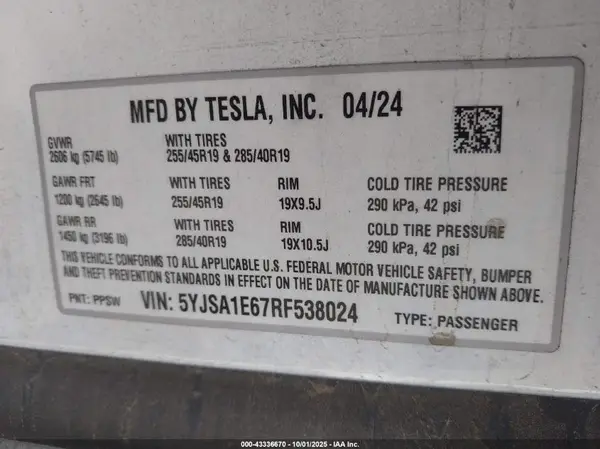 5YJSA1E67RF538024 2024 TESLA MODEL S - Image 8