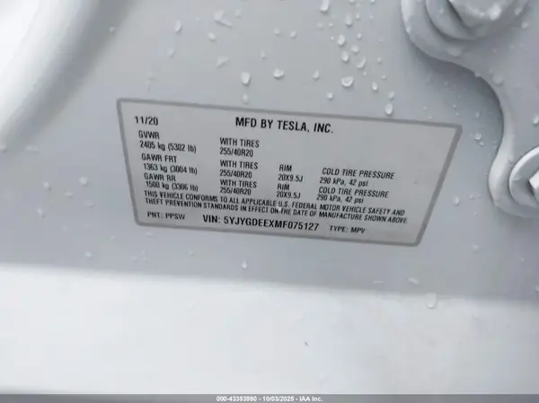 5YJYGDEEXMF075127 2021 TESLA MODEL Y - Image 8