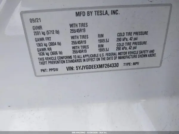 5YJYGDEEXMF264330 2021 TESLA MODEL Y - Image 8