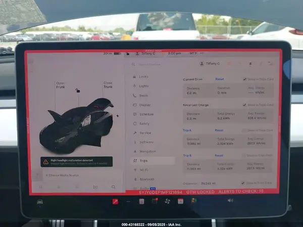 2021 TESLA MODEL Y IAAI lot 43168322 auction photo 7