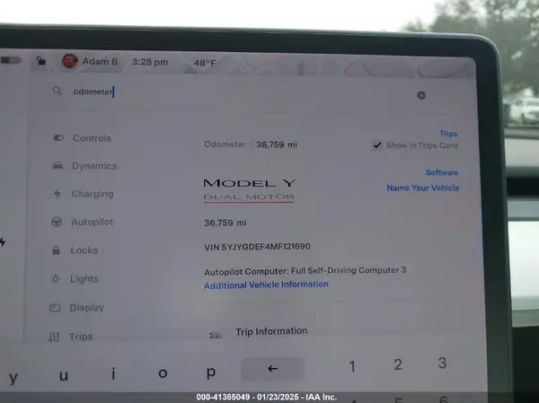 2021 TESLA MODEL Y auction photo 7