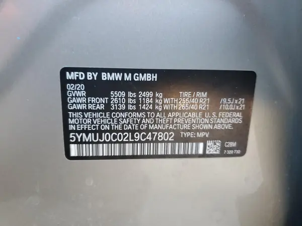 2020 BMW X4 COPART lot 88896685 auction photo 13