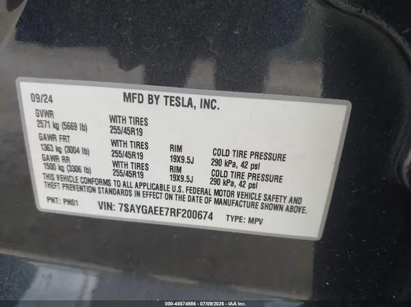 7SAYGAEE7RF200674 2024 TESLA MODEL Y - Image 8